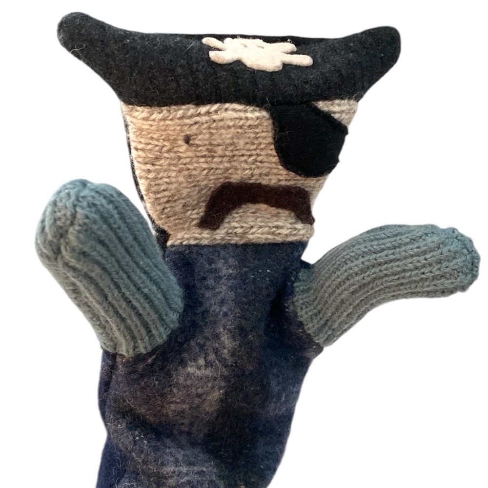 Cate & Levi Pirate Princess Handmade Upcycled Wool Animal Hand Puppets (2) - Picture 6 of 7